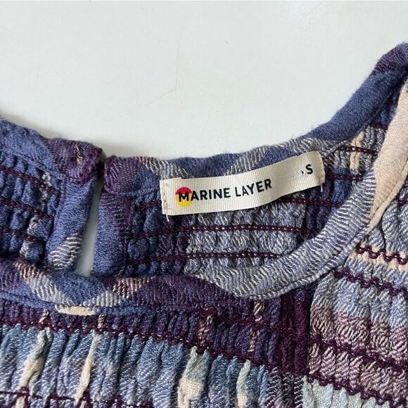 Marine Layer Elena Smocked Top Small - Picture 5 of 11